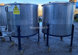 1295 litres stainless steel mobile vessel with lid