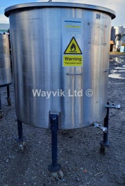 1515 Litres Stainless Steel Mobile Vessel With Lid