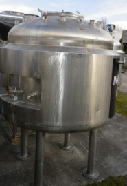 850 Litres Stainless Steel 316L Jacketed Pressure / Vacuum Vessel